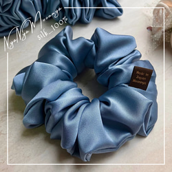 Special price【silk♡100％_シュシュ】color : blue 1枚目の画像