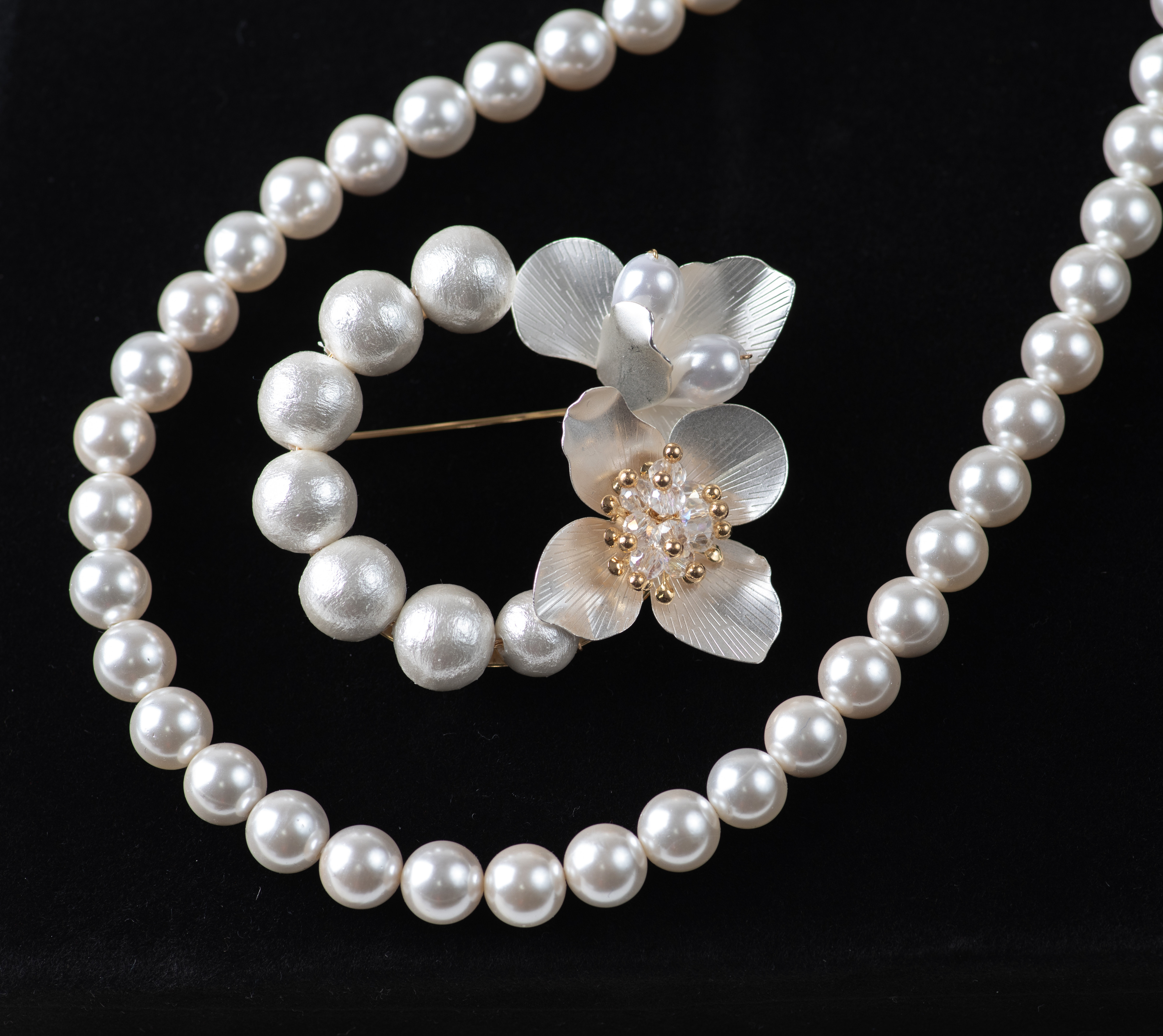 【Creema限定 新春福袋】プレシャスゴールドフラワー３点セット【卒業式、入学式に】金属アレルギー対応　フォーマル