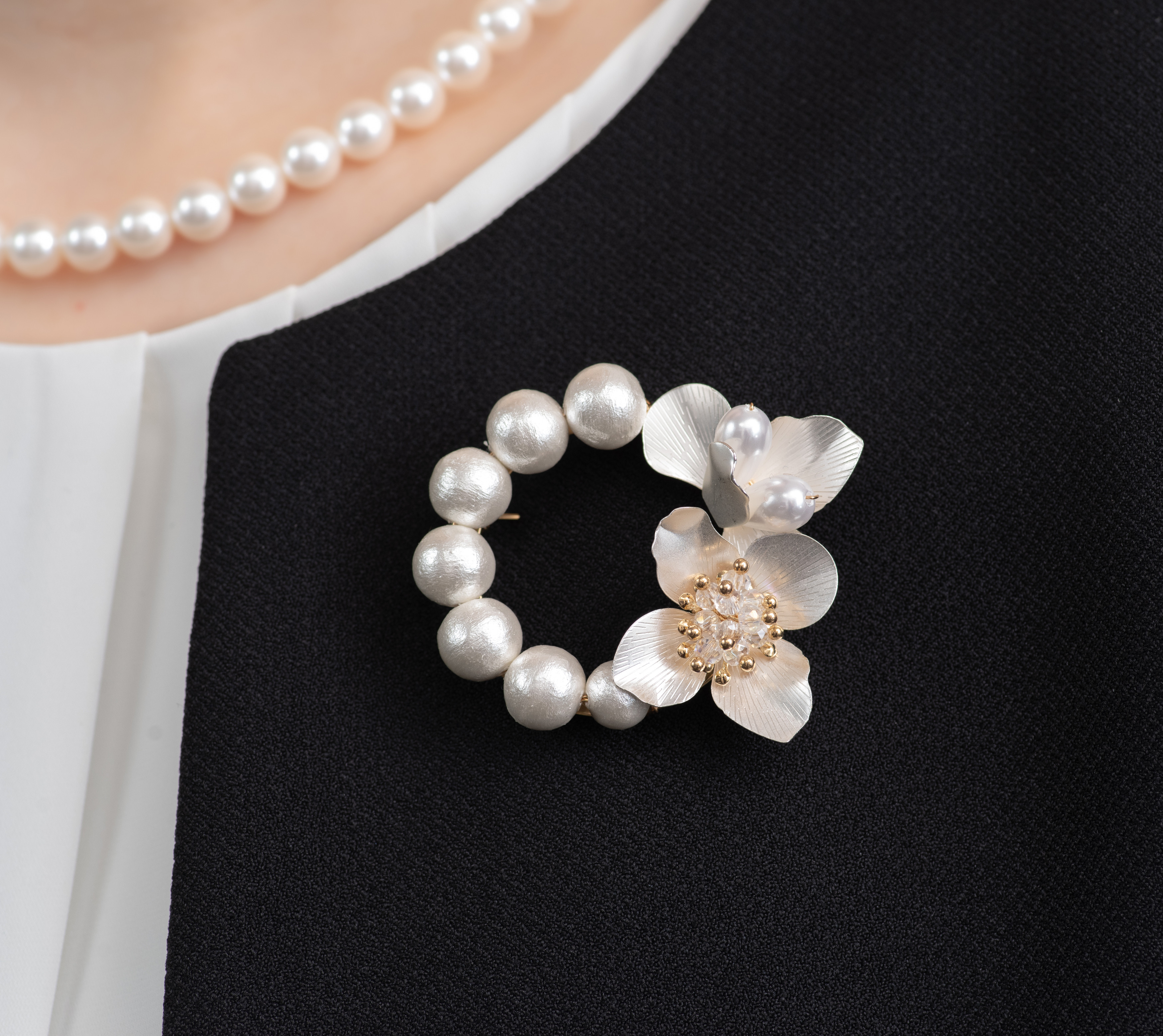 【Creema限定 新春福袋】プレシャスゴールドフラワー３点セット【卒業式、入学式に】金属アレルギー対応　フォーマル