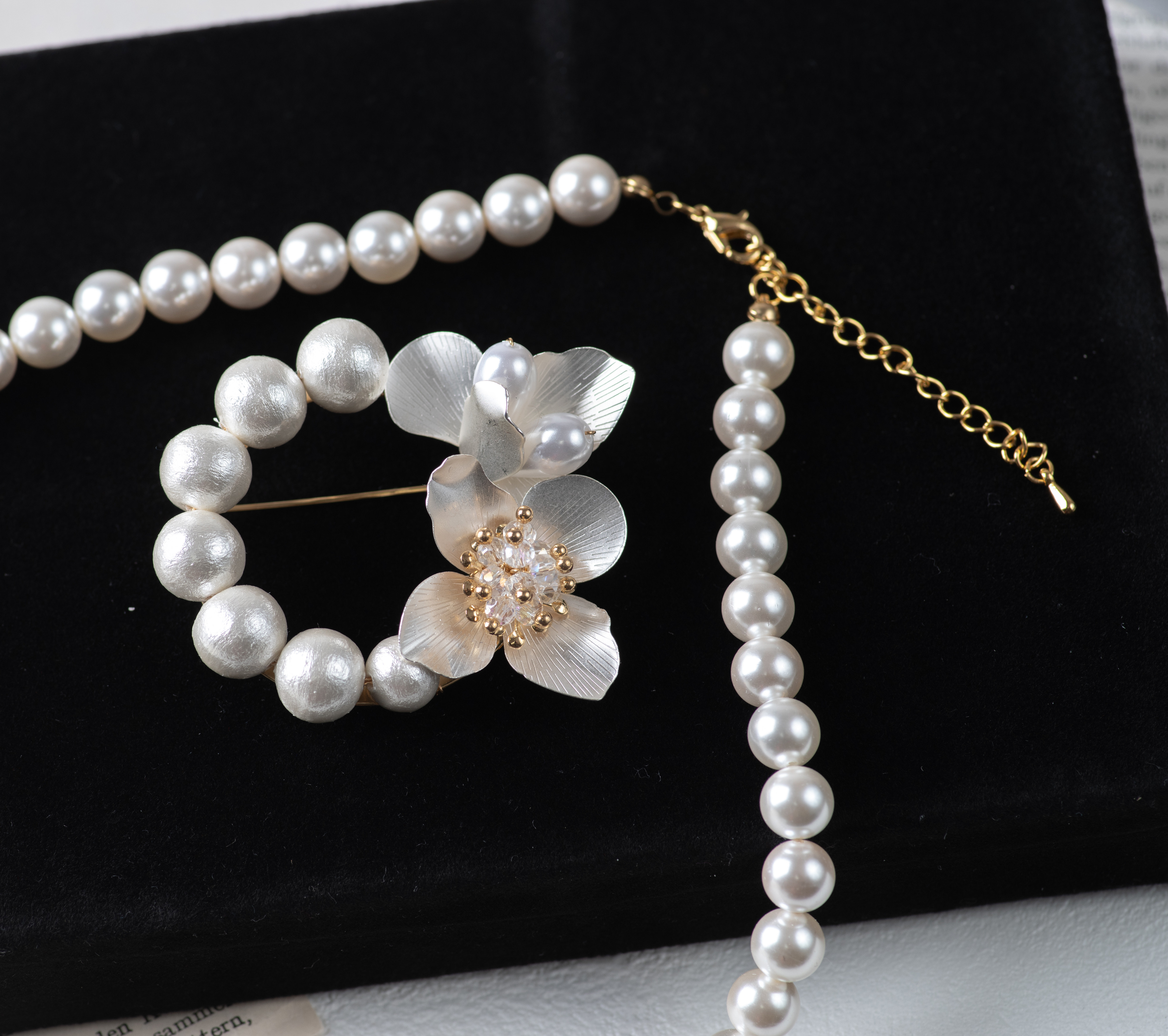 【Creema限定 新春福袋】プレシャスゴールドフラワー３点セット【卒業式、入学式に】金属アレルギー対応　フォーマル