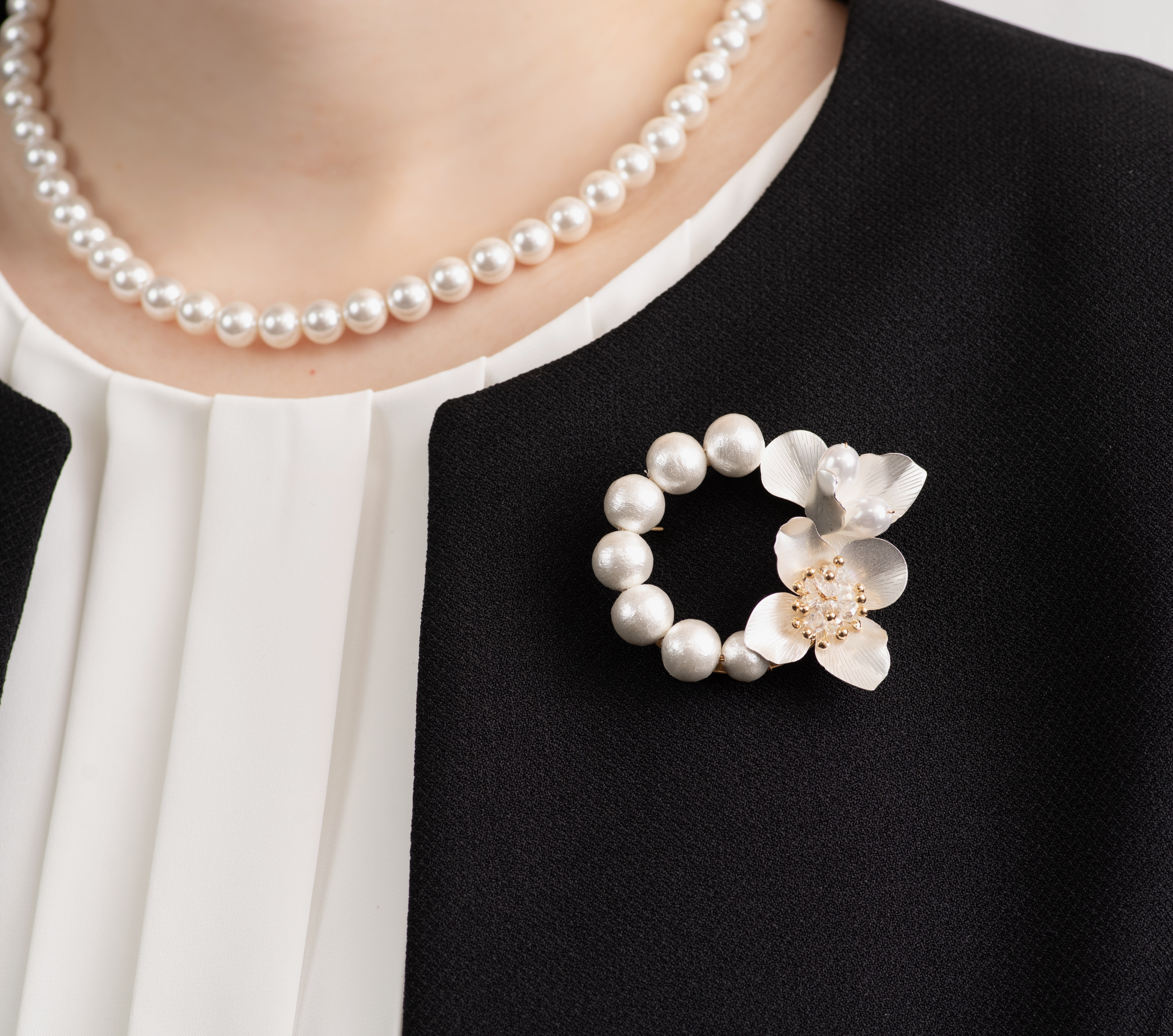 【Creema限定 新春福袋】プレシャスゴールドフラワー３点セット【卒業式、入学式に】金属アレルギー対応　フォーマル