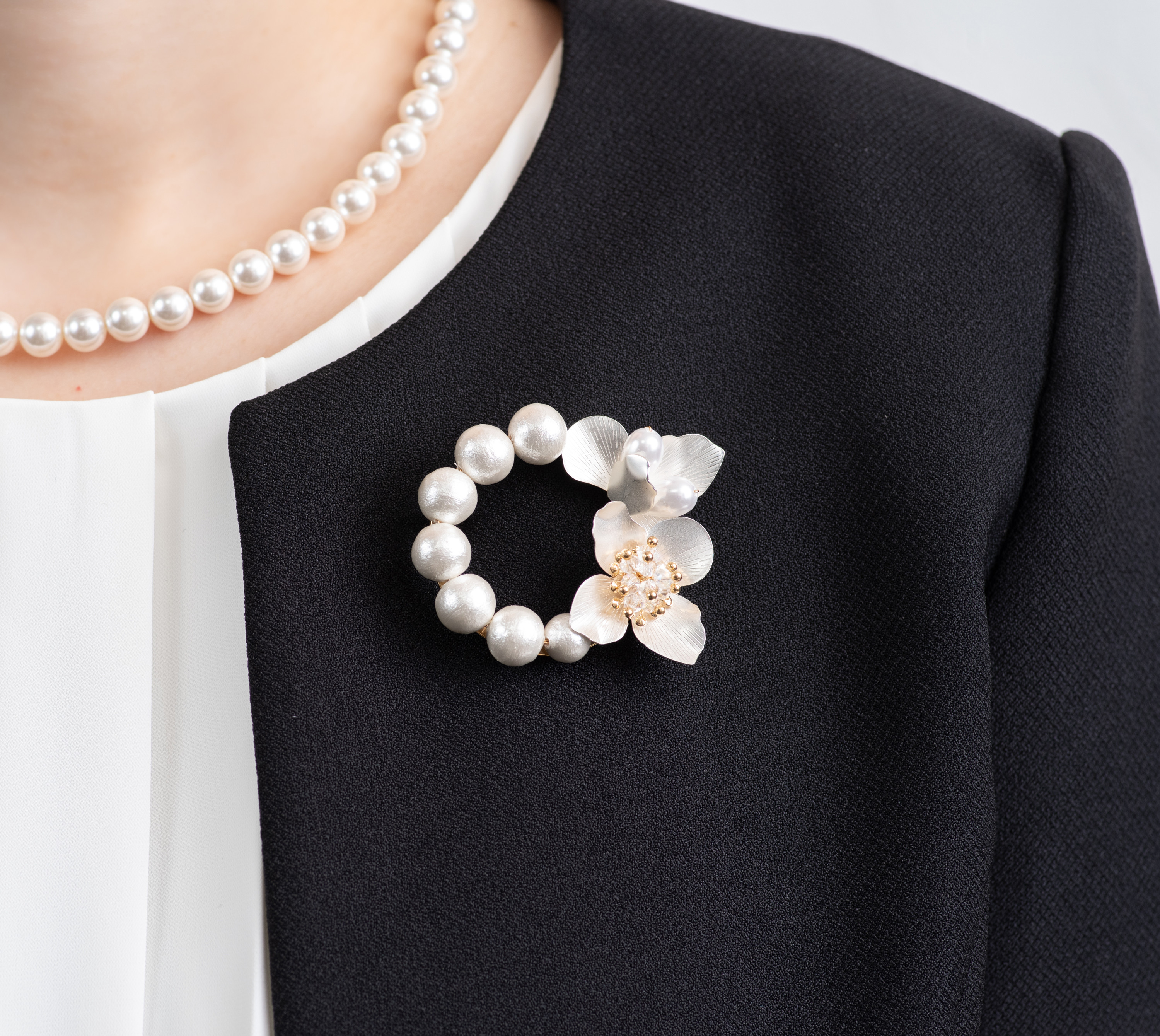 【Creema限定 新春福袋】プレシャスゴールドフラワー３点セット【卒業式、入学式に】金属アレルギー対応　フォーマル