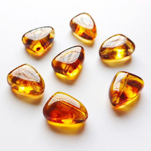 10個/18x14x8mm】縦穴 べっ甲 石ごろ型 ビーズ ハンドメイドパーツ k 