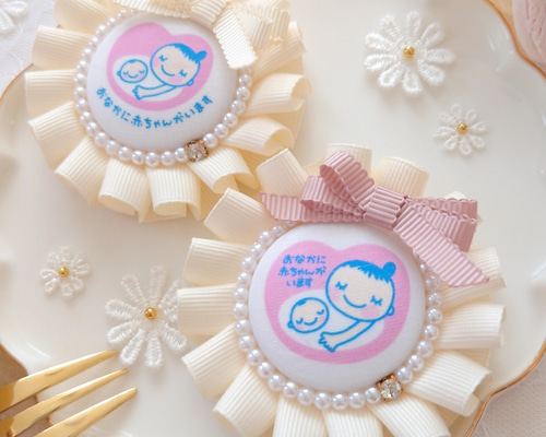 ダブルリボンが可愛い♡ マタニティロゼット】マタニティロゼット