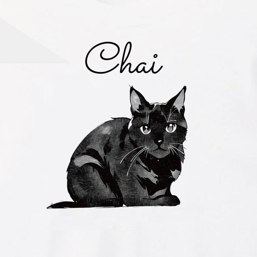 noko tattoo 猫刺繍ナガソデシャツ black 黒猫 くろねこ tシャツ 【名