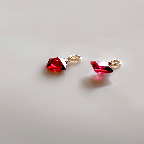 drip-】14KGF ガーネット ハーキマーダイヤモンド 天然石 3WAY ピアス 