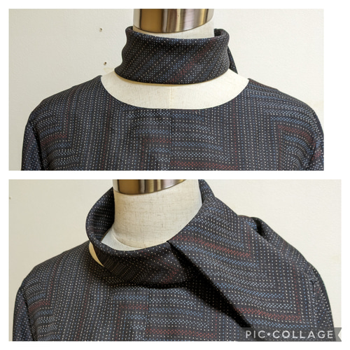 SOLD 着物リメイク ワンピース 大島紬 L−LL ワンピース さら