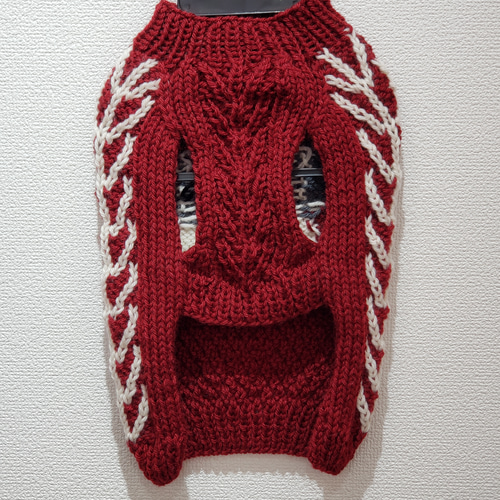 犬服♪(中型犬)ワンちゃんの顔の編み込みセーター エル・ウエーブ