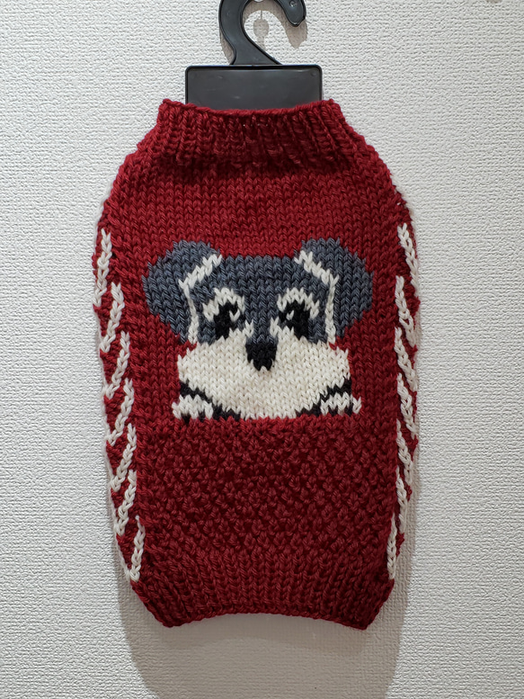 犬服♪(中型犬)ワンちゃんの顔の編み込みセーター エル・ウエーブ