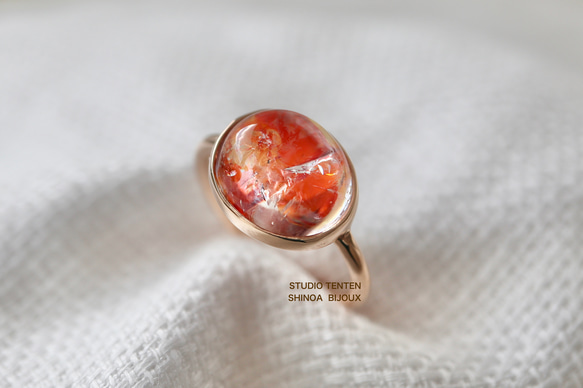 K10[flower fishのlimonite in quartz]ring 1枚目の画像