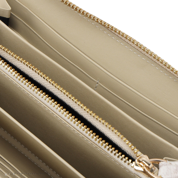 ヒマラヤ クロコダイル 長財布 一枚革 ゴールドファスナー メンズ レディース 耐久性と個性を兼ね備えたロングウォレット 8枚目の画像