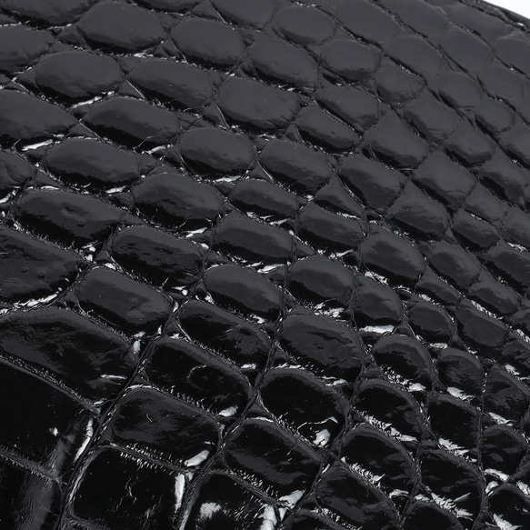 クロコダイル本革 シャイニング ブラック 長財布  メンズ レディース 高級 ロングウォレット 職人 光沢 グレージング 5枚目の画像