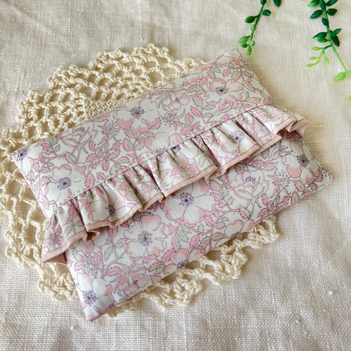 リバティ たのしく フリルティッシュカバー♡ハンドメイド