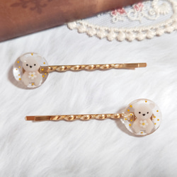 ボタニカル フラワー 花 レジン ヘアゴム ピンク 冬 おでかけ キッズ