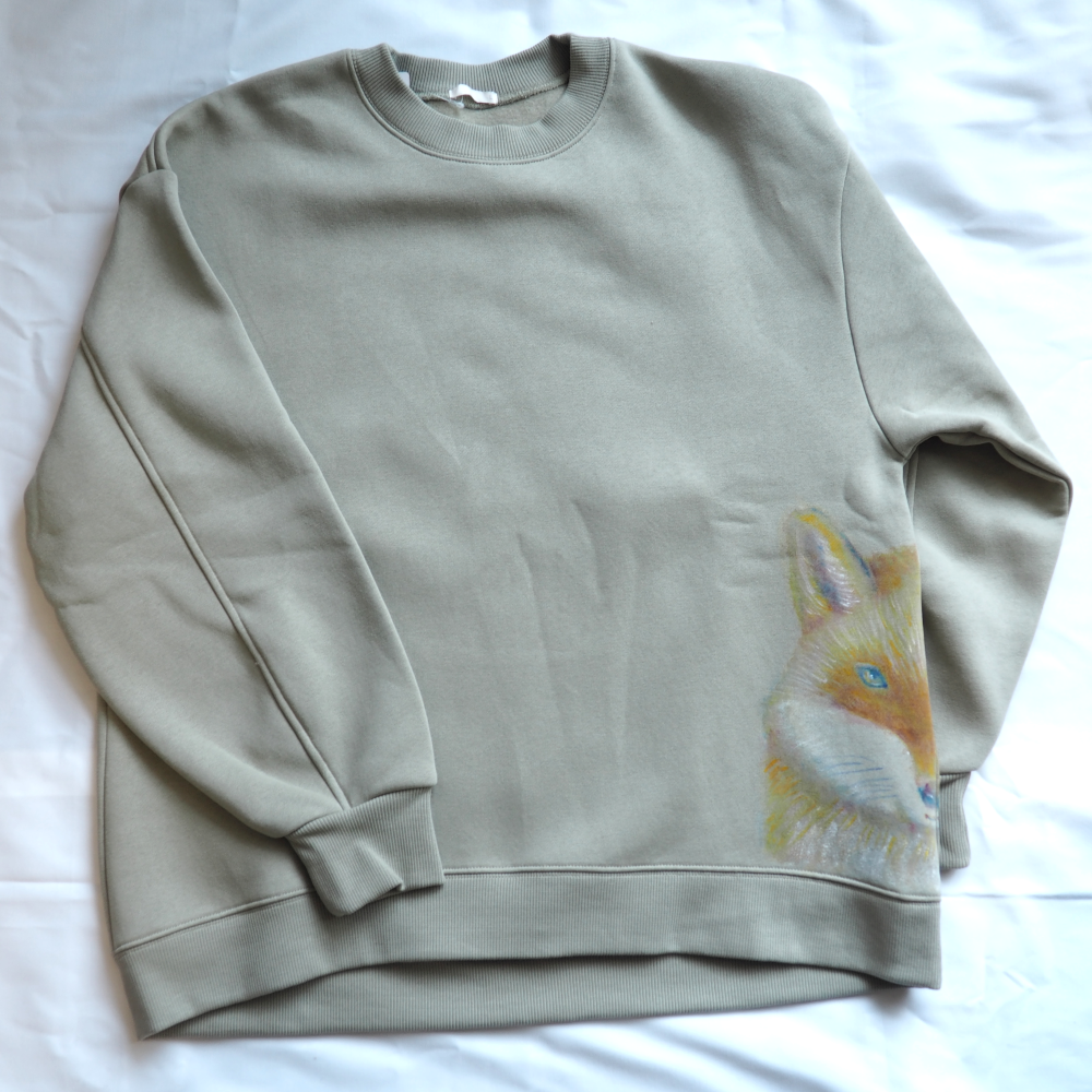 原画スウェット（きつね）裏起毛　Lサイズ