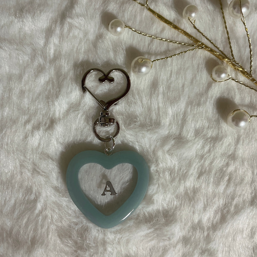 ハンドメイド＊推しのカラーハートレジンキーホルダー