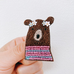 くまちゃんの誕生日会　立体ビーズ刺繍オブジェ　ハンドメイド 589cb9a199c833c0f2d2ef791f8a63