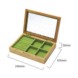 木製フローラガラスケース　ジュエリーボックス　アクセサリー収納　指輪置き　アクセサリースタンド　トレイ　リング収納 5枚目の画像