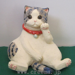 招き猫　新品　陶器　置物 青海波模様 招き猫 新品 陶器 置物 青海波模様 インテリア小物