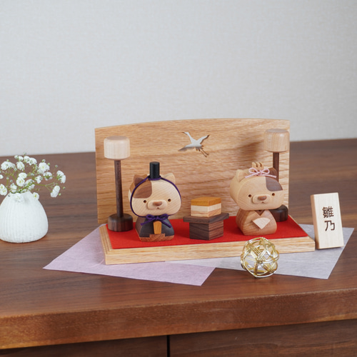 neco雛 親王飾り ＊ひな祭り 雛人形＊ ひな人形・雛飾り 木工房 福ひで