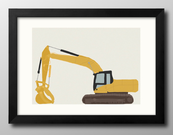 14063□アートポスター 絵画 A3サイズ『ショベルカー ブルドーザー