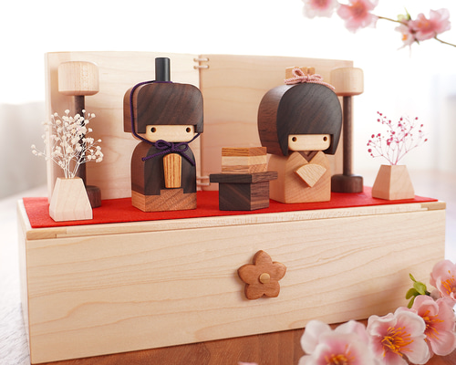 伝統的 雛人形 ひな祭り　木箱入今週末までお値下げ warabe雛 親王 木箱飾り ＊ひな祭り 雛人形＊ ひな人形・雛飾り 木工房