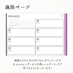 【iPad手帳】2024年1月始まりデジタルプランナー週間メモVer.✍️シンプルタイプ 4枚目の画像