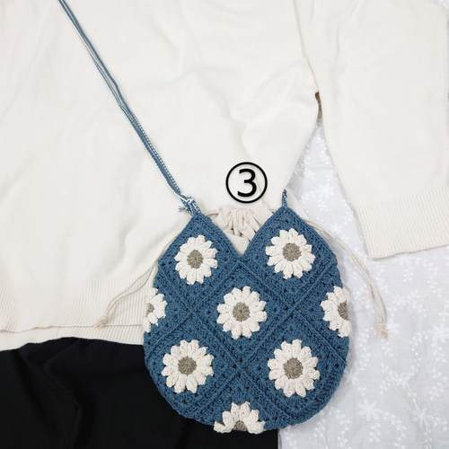 花柄モチーフ編みショルダーバッグ(7種類) ショルダーバッグ cocon