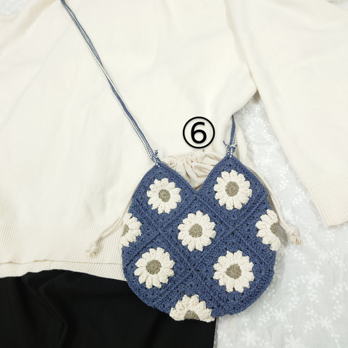 花柄モチーフ編みショルダーバッグ(7種類) ショルダーバッグ cocon