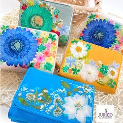 押し花で作る　ミニ財布・コンパクト財布 チューリップ柄』押し花レザーミニ財布【10日以内に発送】 その他ミニ 財布・ケース・小物入れ