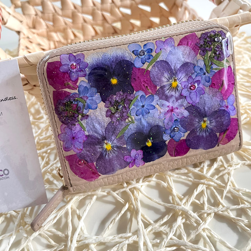 お花たっぷりのコンパクト財布・ミニ財布 フルオーダーメイドでお作り