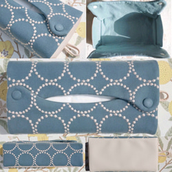 ♥累計販売200点♥⭐椅子張り用高級生地⭐ミナペルホネン　くるみボタンのティッシュケース　鼻セレブ　タンバリン　受注制作 10枚目の画像