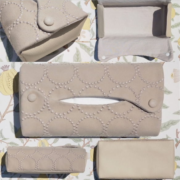♥累計販売200点♥⭐椅子張り用高級生地⭐ミナペルホネン　くるみボタンのティッシュケース　鼻セレブ　タンバリン　受注制作 7枚目の画像