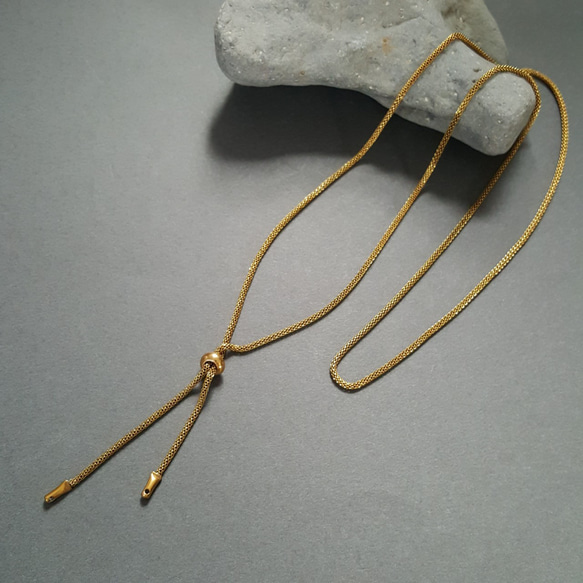 1pcs] オール ステンレス製 メッシュ デザインチェーンスライド ロング  