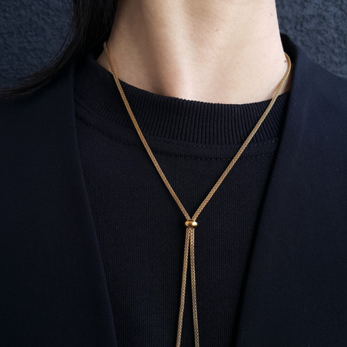 1pcs] オール ステンレス製 メッシュ デザインチェーンスライド ロング  