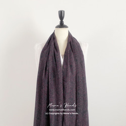 ★1点限定★ おしゃれな 薄手 黒 x ピンク グリーン ドット ストール 7枚目の画像