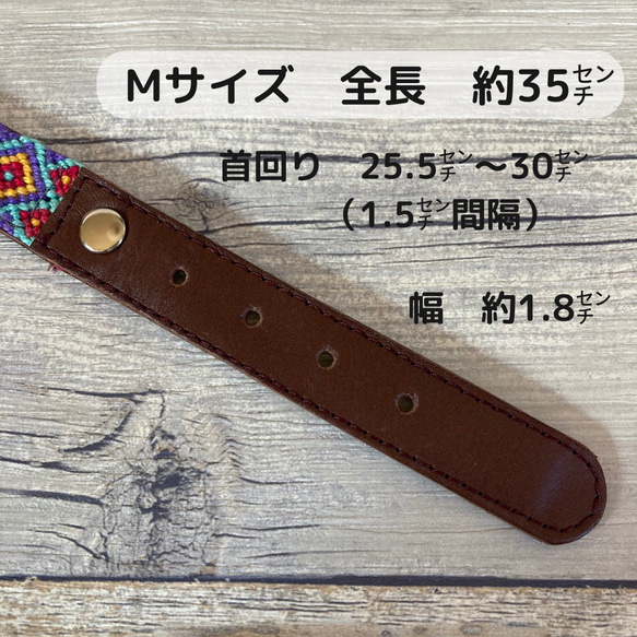 【GW SALE】犬首輪　犬用首輪　おしゃれ首輪　小型犬　Mサイズ　パレットカラー　d0009 8枚目の画像