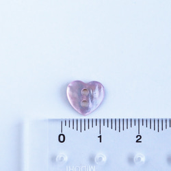 (3個) 10mm ハートの貝ボタン ライトピンク フランス製 ＊ 天然素材 女の子 シェルボタン 5枚目の画像
