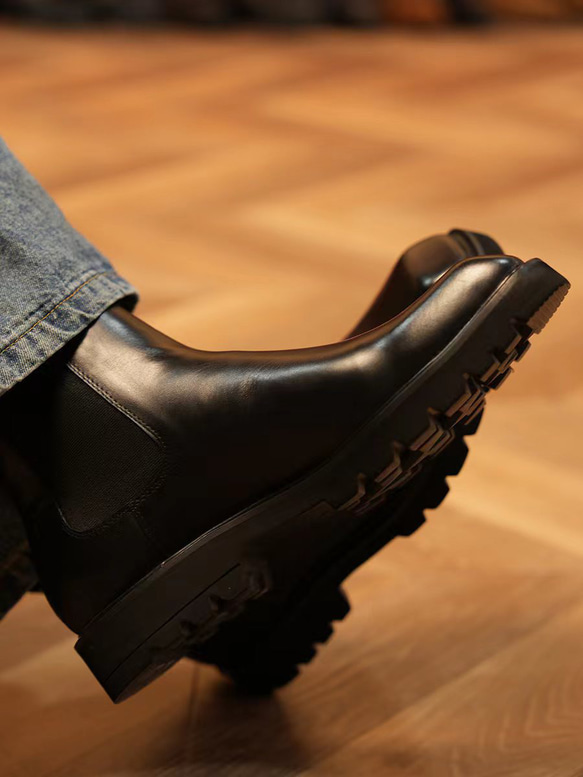 秋冬男士柔軟皮革鞋舒適時尚短靴 24 公分-27 公分 #889⭐免運費⭐ 第6張的照片