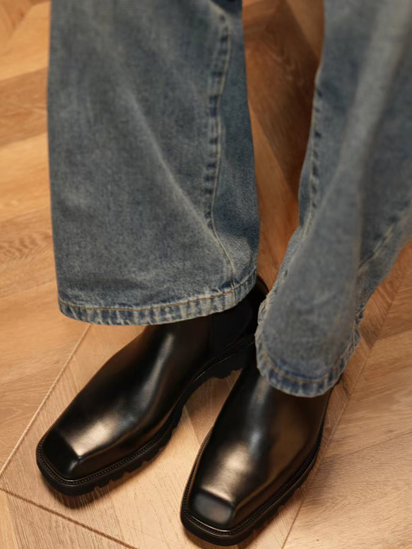 秋冬男士柔軟皮革鞋舒適時尚短靴 24 公分-27 公分 #889⭐免運費⭐ 第2張的照片