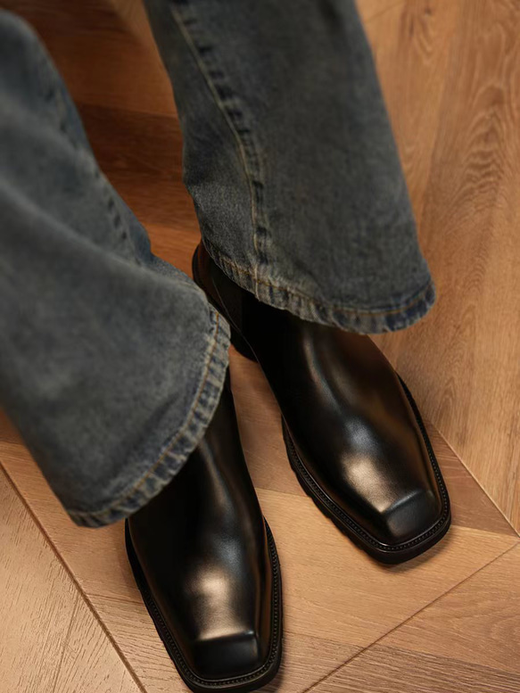 秋冬男士柔軟皮革鞋舒適時尚短靴 24 公分-27 公分 #889⭐免運費⭐ 第8張的照片