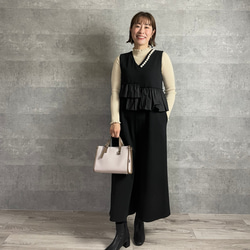 温活あったか3枚セット♡お得 大人可愛い首元＆袖フリルリブニット【フリー】紺レンガベージュ KMC-740 811786 11枚目の画像