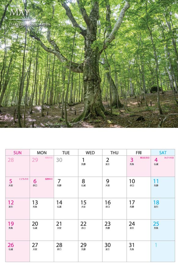 2024年カレンダー「4 Seasons of Japan - 日本の四季」 6枚目の画像