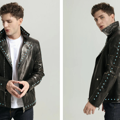 イタリア革ジャンブランド【Pala leather】 ターコイズ・山羊革