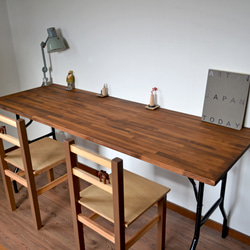 Antique Folding table 175 Ver.02 walnut color　 1枚目の画像