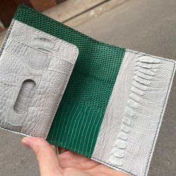 PASSPORT 財布、高級フレンチトカゲ革、丁寧な手縫い仕上げ（送料無料） 5枚目の画像