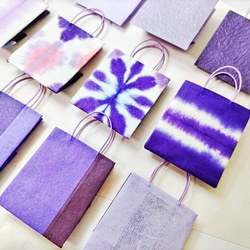 紫（パープル系）和紙のミニ紙袋 12枚セット おまけ付き 4枚目の画像