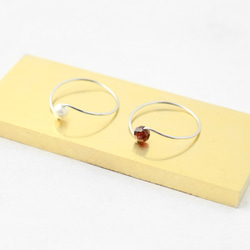 莫三比克石榴石和貝殼珍珠 3 向戒指手術不鏽鋼生日禮物生日石 第14張的照片