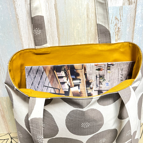 送料無料❗️ 横長ふんわりトートバッグ【グレージュ】大きめ トート