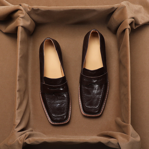 ローファー ヒール レディース パンプス チャンキー ワイド スクエア